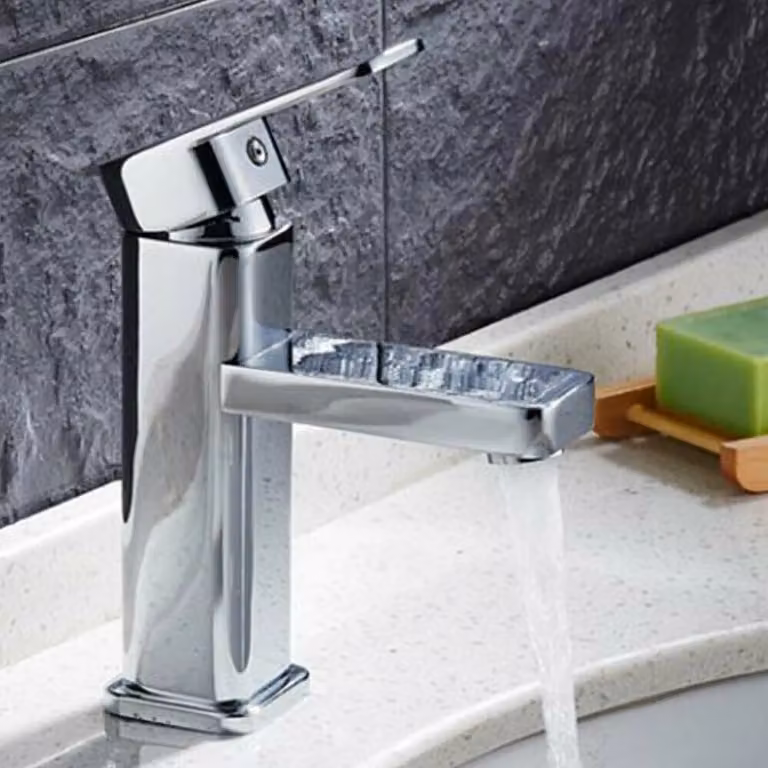 Rubinetto da bagno - Miscelatore per lavabo Miscelatore monocomando per lavabo da bagno, argento