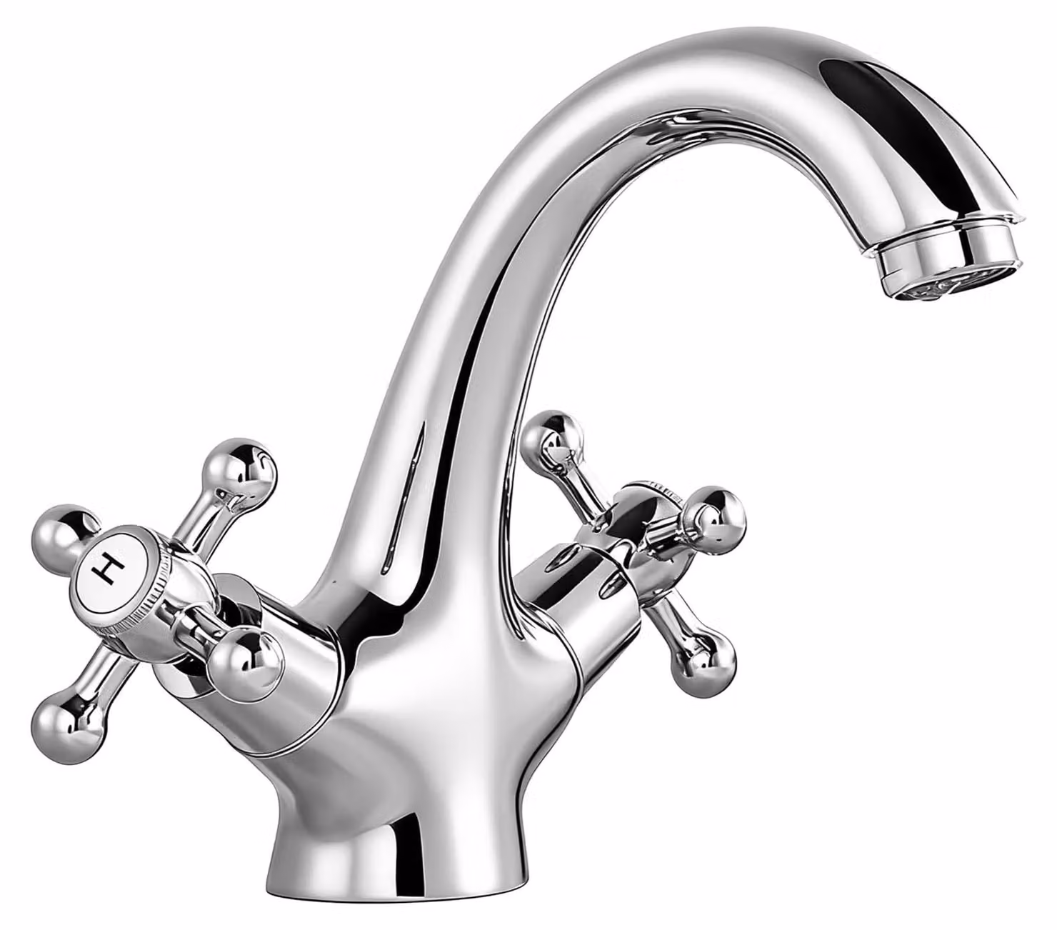 Rubinetto antico spazzolato - Rubinetto per lavabo - Rubinetto per bagno - Acqua fredda/calda - Ottone massiccio - Design resistente all'usura