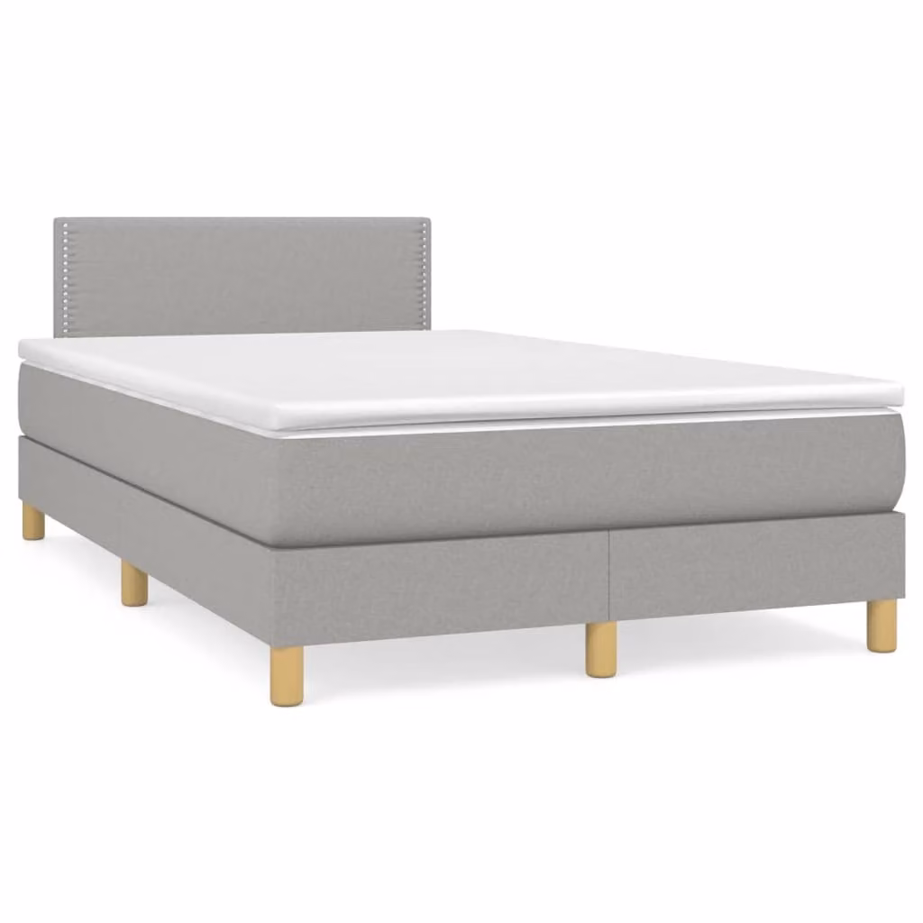 Maison Exclusive - Letto boxspring con materasso e LED grigio chiaro 120x190 cm tessuto