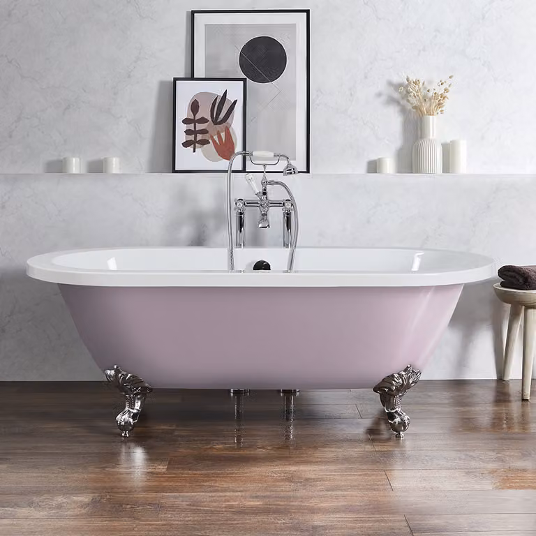 Vasca da Bagno Freestanding Tradizionale con Bordo Arrotondato - Giallo (Honey Yellow) - 1780 mm x 825 mm - Piedini Neri - Legend