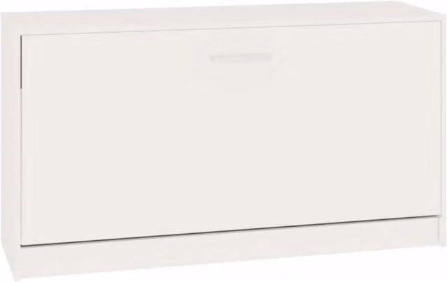 Panca portascarpe/stivali cassettiera mensola mobiletto portaoggetti per ingresso finitura lucida 80 x 24 x 45 cm legno ingegnerizzato bianco 02_0022904
