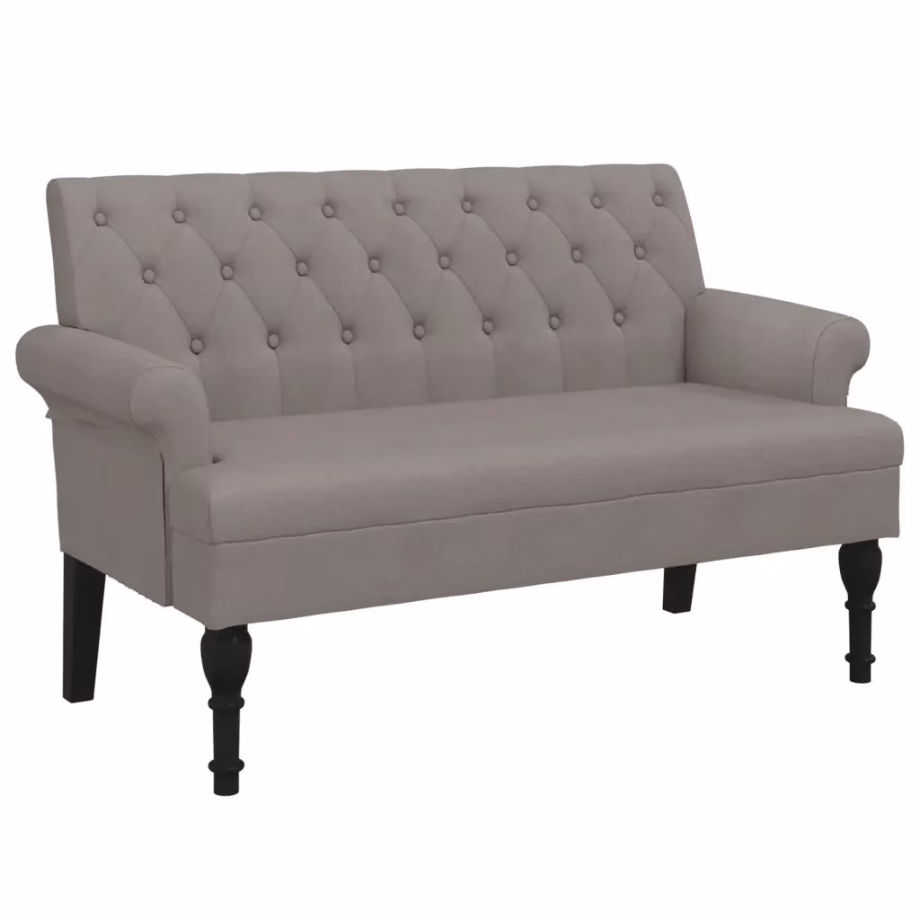 Panca con schienale vidaXL in tessuto beige o grigio L/P/H: 120 x 62 x 75,5 cm – 2