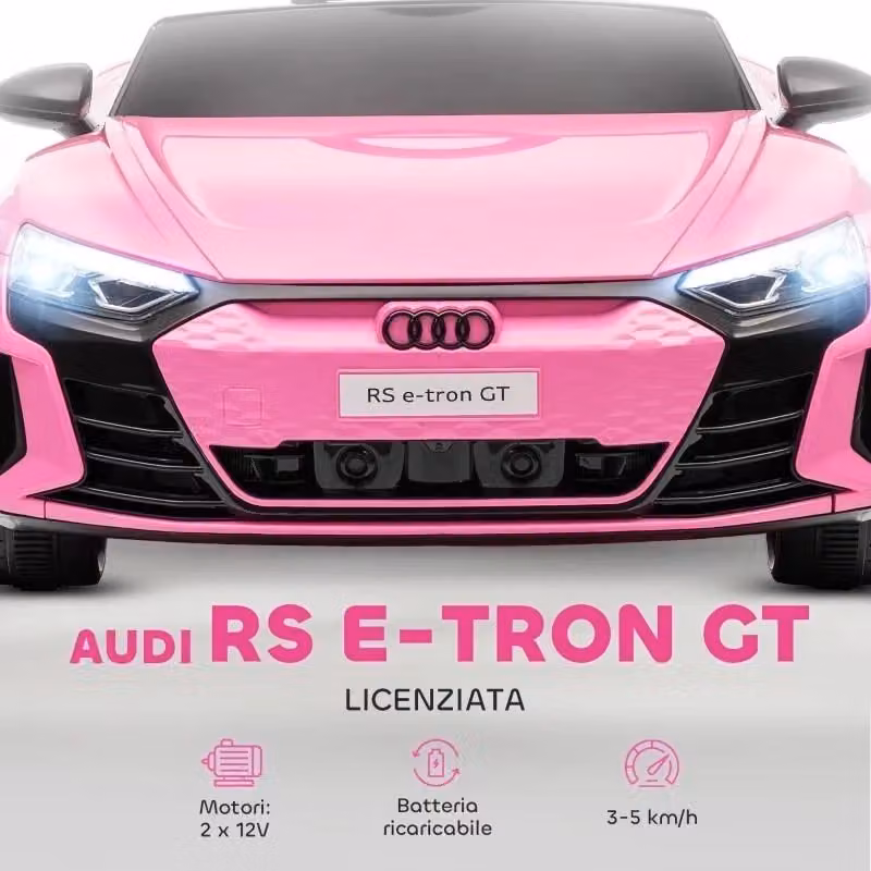 Auto Elettrica Audi per Bambini con Telecomando, Luci e Suoni, Rosa, L/P/H: 103 x 58 x 41 cm – 2
