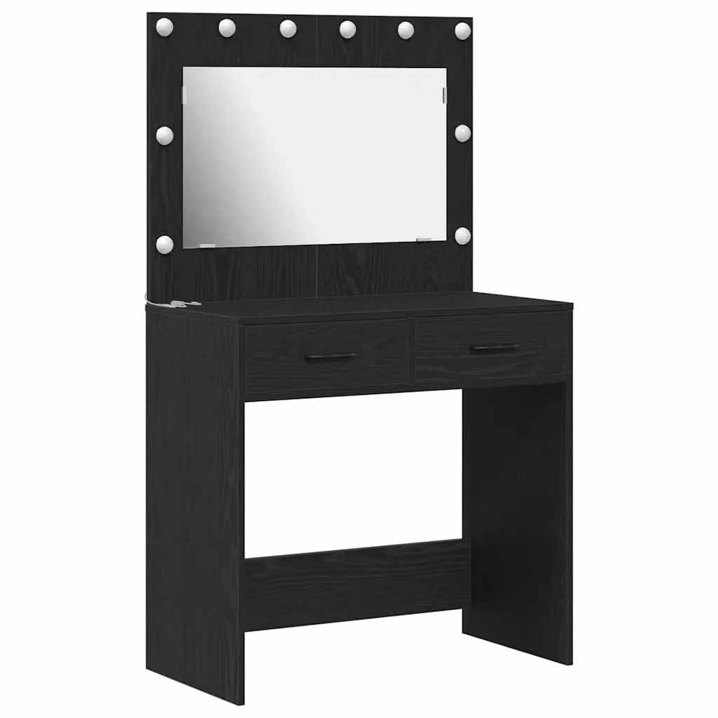 Tavolo da Trucco vidaXL in Legno Rovere e Nero L: 78,5 cm, P: 41 cm, H: 135 cm – 2