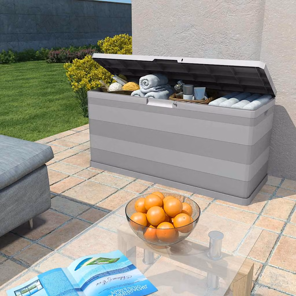 vidaXL Baule da Giardino Grigio 117x45x56 cm