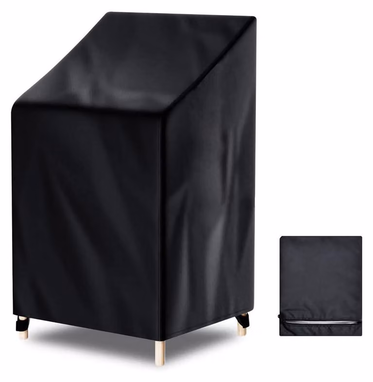 Copertura protettiva per sedie da giardino, dimensioni 70x75x85/120 cm, impermeabile, resistente ai raggi UV, in tessuto Oxford, colore nero