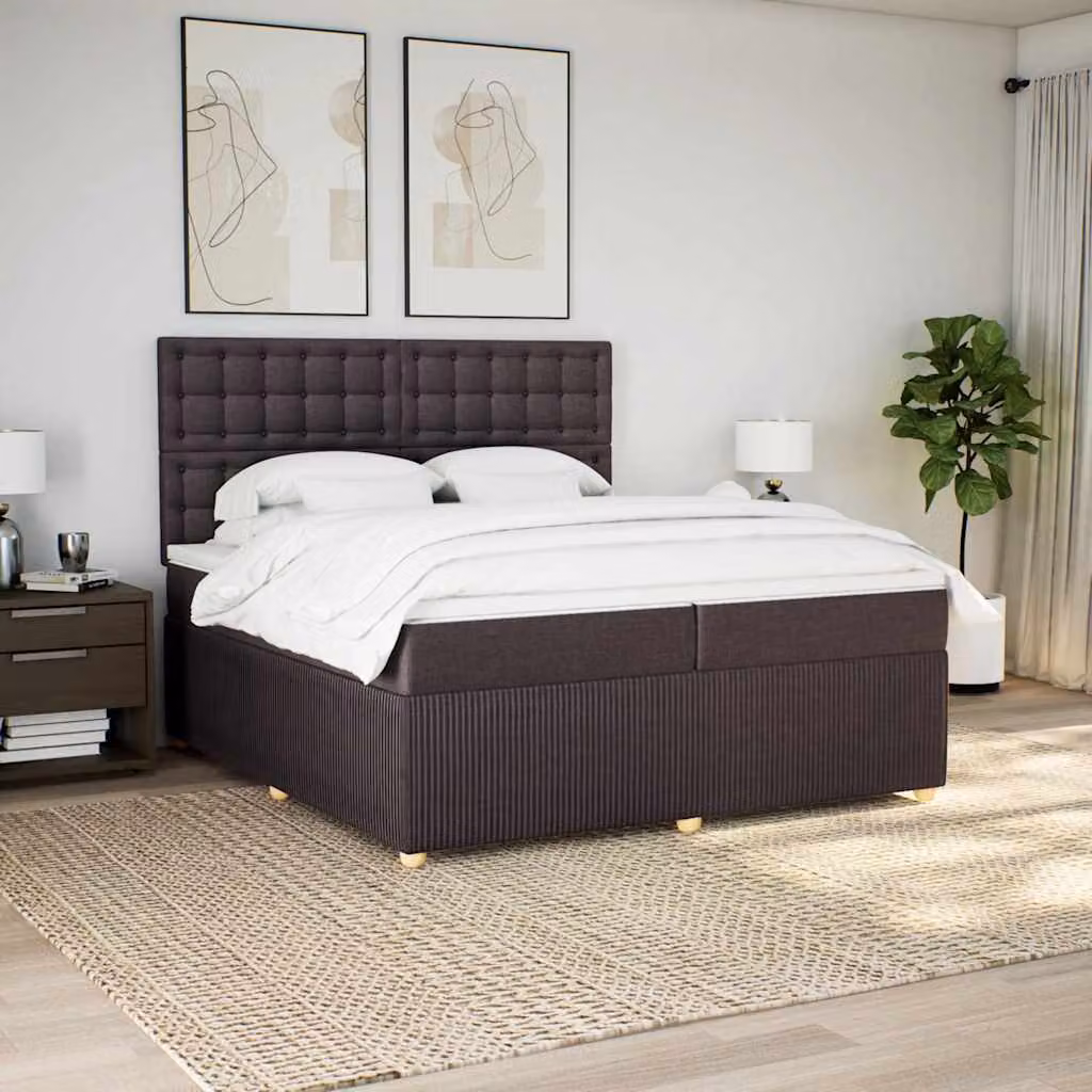 vidaXL Letto Ibrido con Materasso e Struttura in Legno di Pino, Colore Marrone e Bianco, L/P: 200 x 200 cm