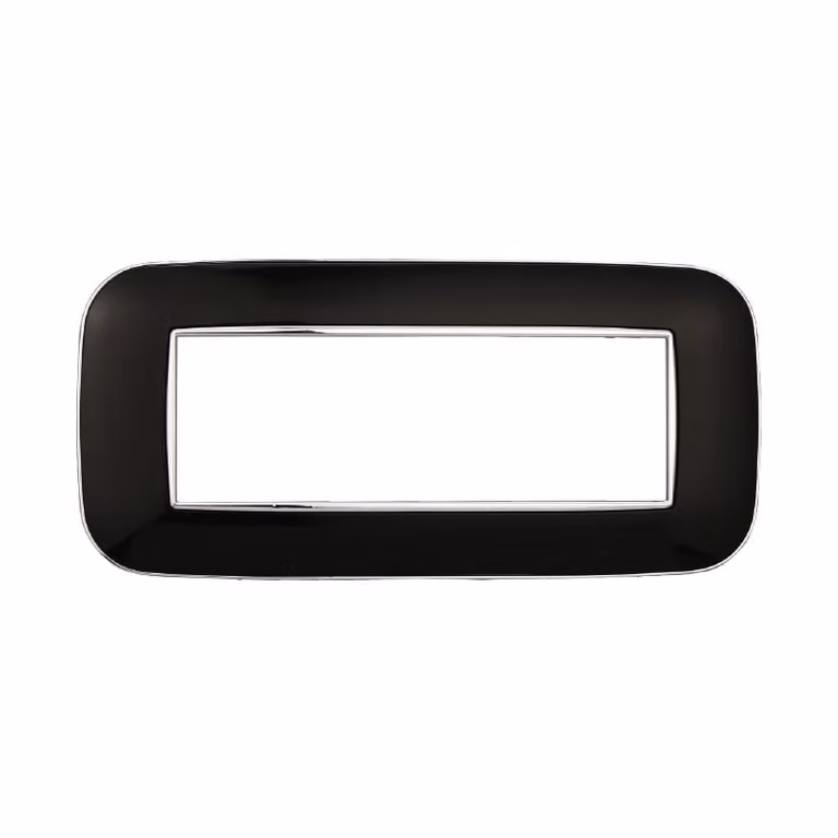 Placca compatibile Bticino Axolute 6 moduli plastica colore nero Orbis serie Moon Ettroit AN91602