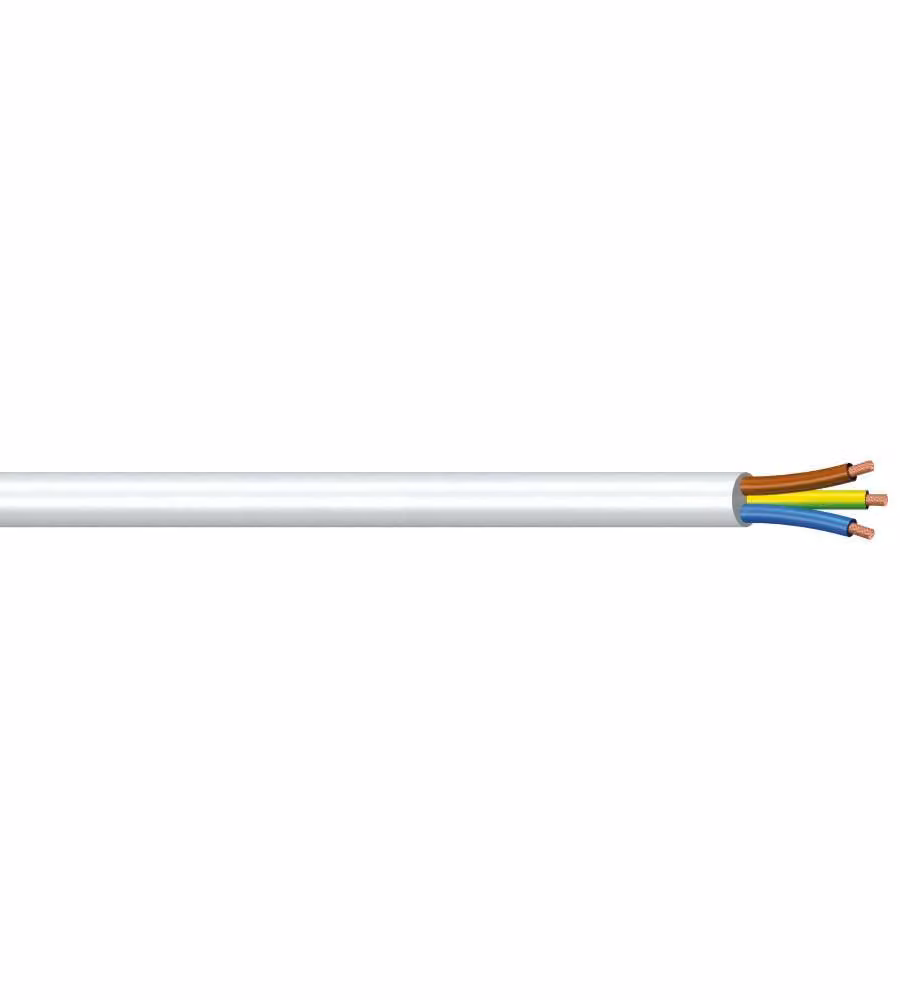 Poly Pool Cavo Elettrico Tripolare Bianco 1 metro per Bassa Potenza