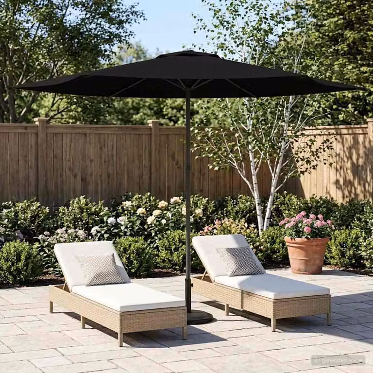 Maison Exclusive - Ombrellone da giardino rettangolare, 3 x 3 metri, in poliestere, colore nero