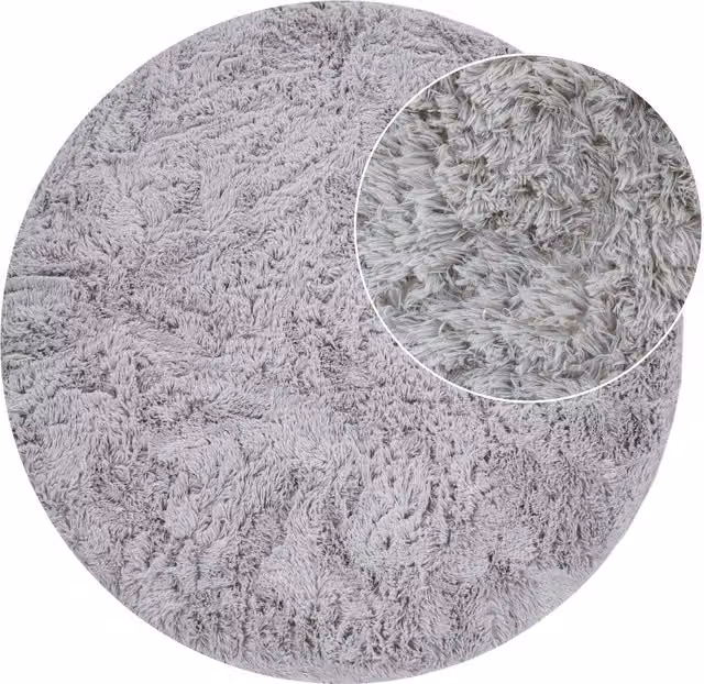 Tappeto rotondo a pelo alto Silvana argento Diametro: 200 cm – 1