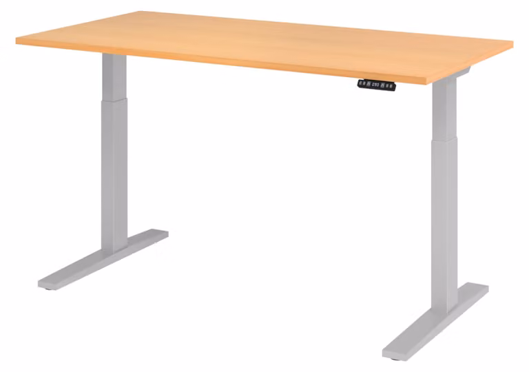 Scrivania elettrica bümö XMKA - Struttura: argento, finitura: faggio, dimensioni: 160 x 80 cm