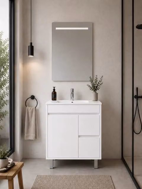 Mobile bagno con lavabo ORIGENBATH ISQUIA senza specchio 60x35 cm bianco