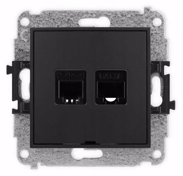 Karlik ICON, scatola di connessione per telefono/computer, colore nero opaco