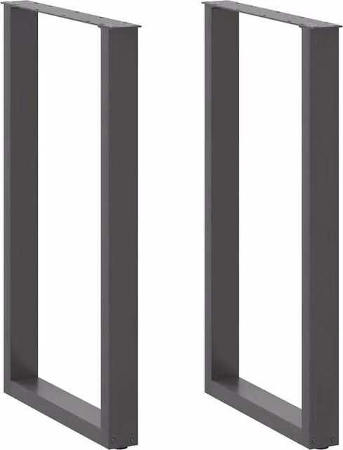 Set di 2 gambe per tavolo da bar a forma di U 60 x 100 cm con moderna regolazione dell'altezza in acciaio antracite 02_0057478