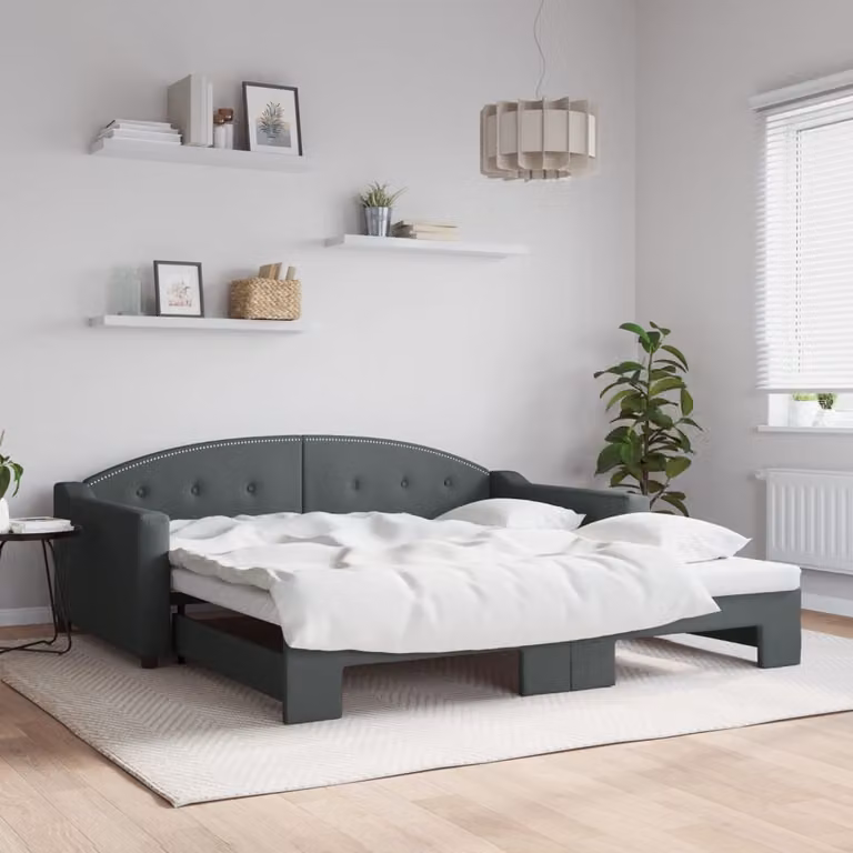 vidaXL Divano Letto con Letto Estraibile in Tessuto Grigio Chiaro L/P/H: 100 x 190 cm