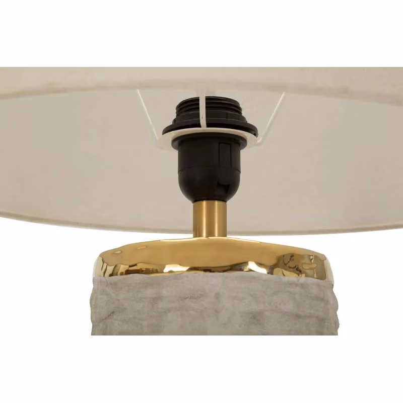 Lampada da tavolo Lima Mauro Ferretti in ceramica e metallo, colori oro/ottone, grigio o beige, H 73 cm x ø 37 cm – 2