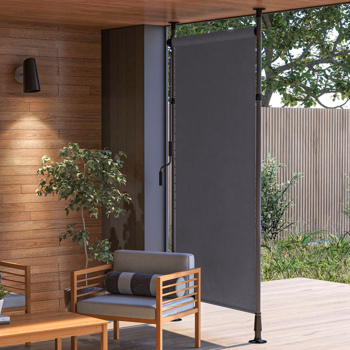 Tenda da giardino Outsunny in alluminio con manovella e lunghezza regolabile, grigio scuro, L: 220-310 cm x H: 150 cm – 2