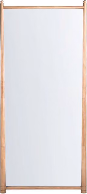 Specchio da Parete Marrone Chiaro con Cornice in Legno di Paulownia Stile Scandinavo