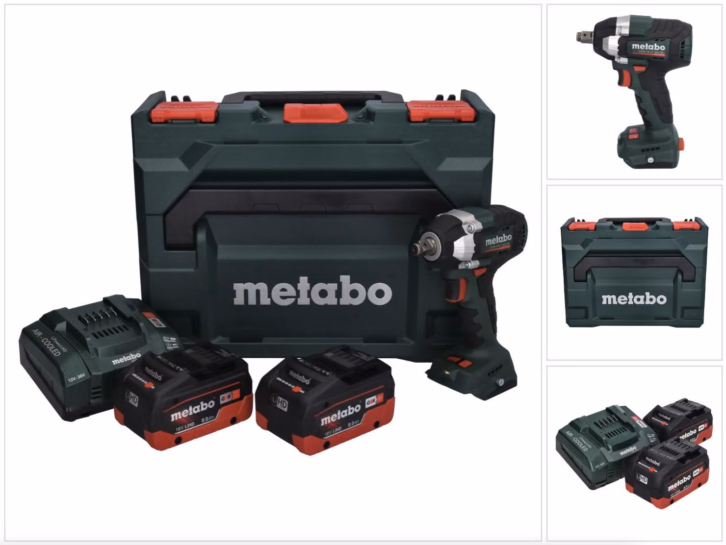 Metabo SSW 18 LT 300 BL avvitatore a impulsi a batteria 18 V 300 Nm brushless + 2x batteria ricaricabile 8,0 Ah + caricatore + metaBOX
