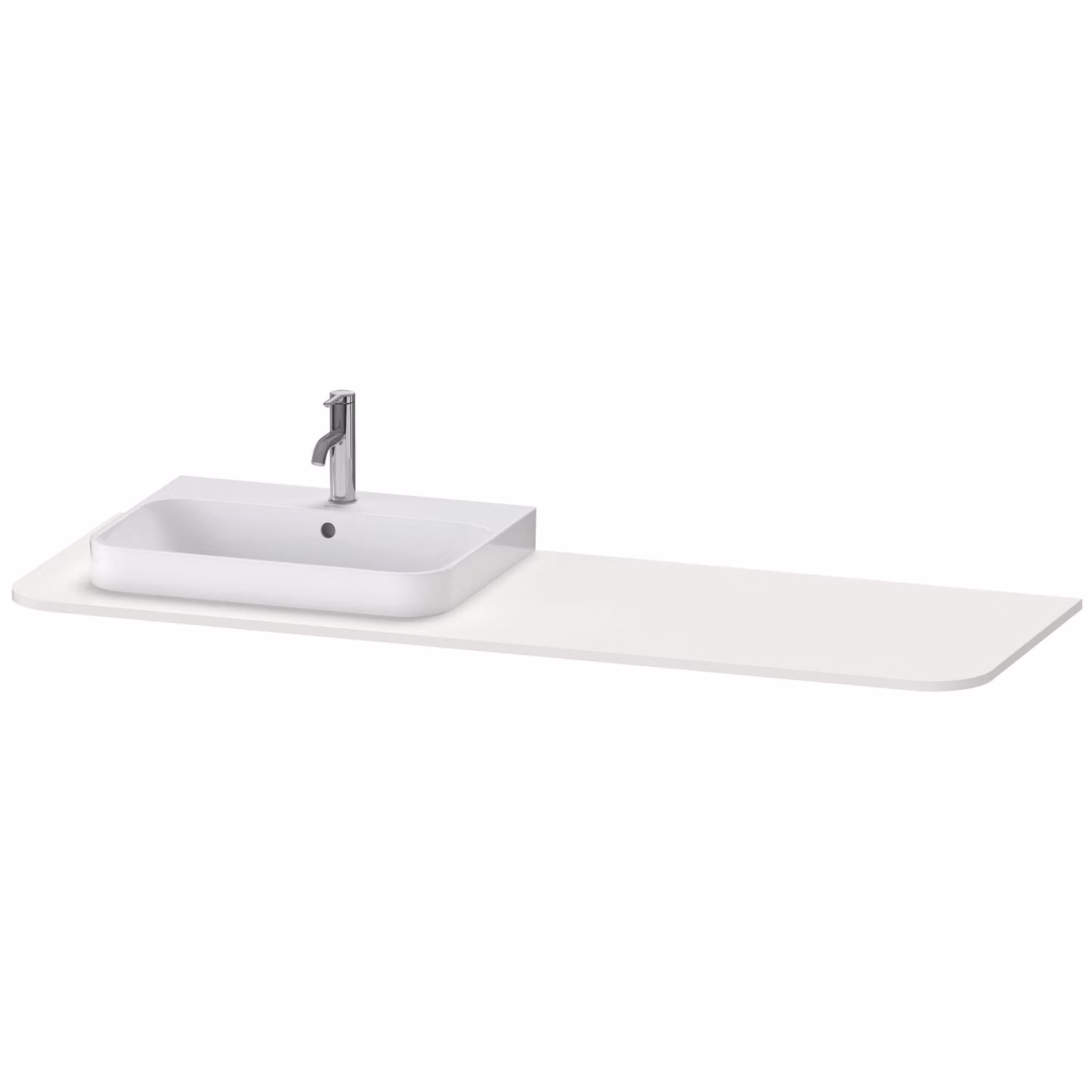 Console Duravit Happy D.2 Plus, 1600x550 mm, 1 découpe à gauche, pour meuble sous-lavabo HP4944, HP4963, HP4973, HP031HL3939, HP031HL3939