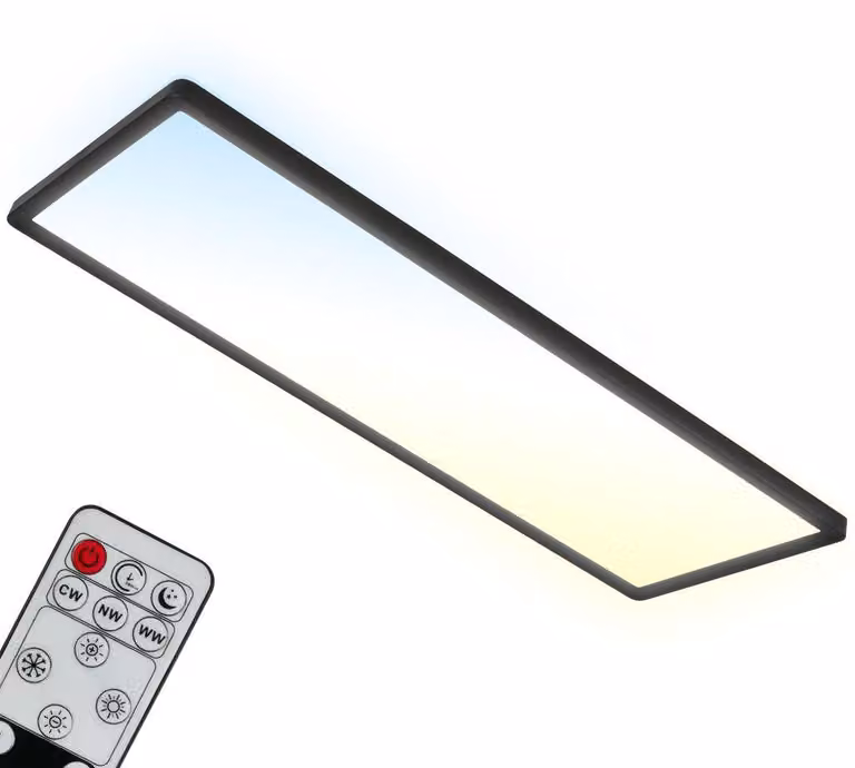 BRILONER - Lampada da soffitto a LED CCT, lampada da soffitto a LED retroilluminata, ultra piatta, dimmerabile, controllo remoto, bianco caldo, bianco neutro, bianco freddo, 580x200x30mm (LxWxH)