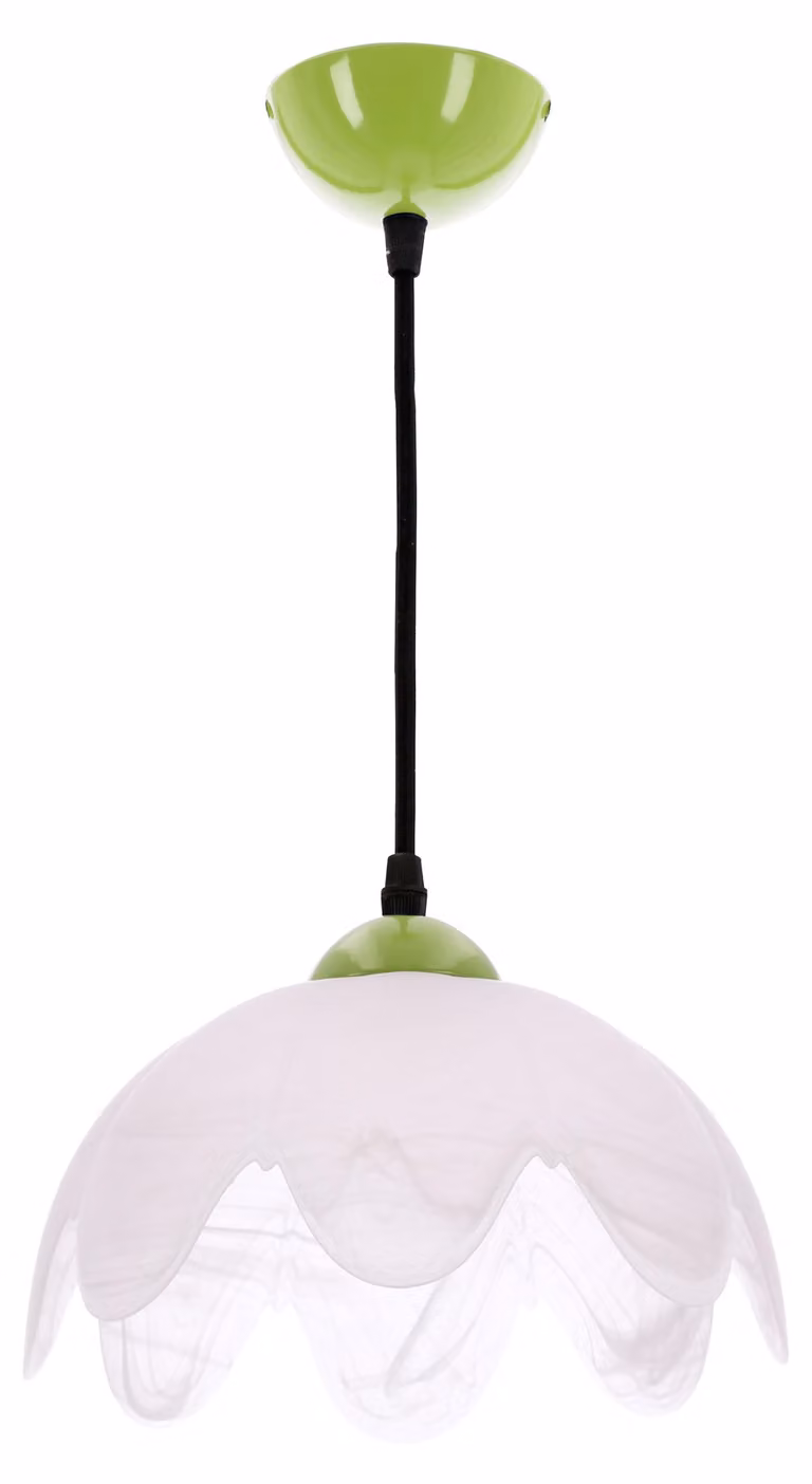 Lampada a sospensione con paralume bianco, Colori verde, 1xE27x60W, vetro, dimensioni: 100x25x25 cm, IP20, Candellux