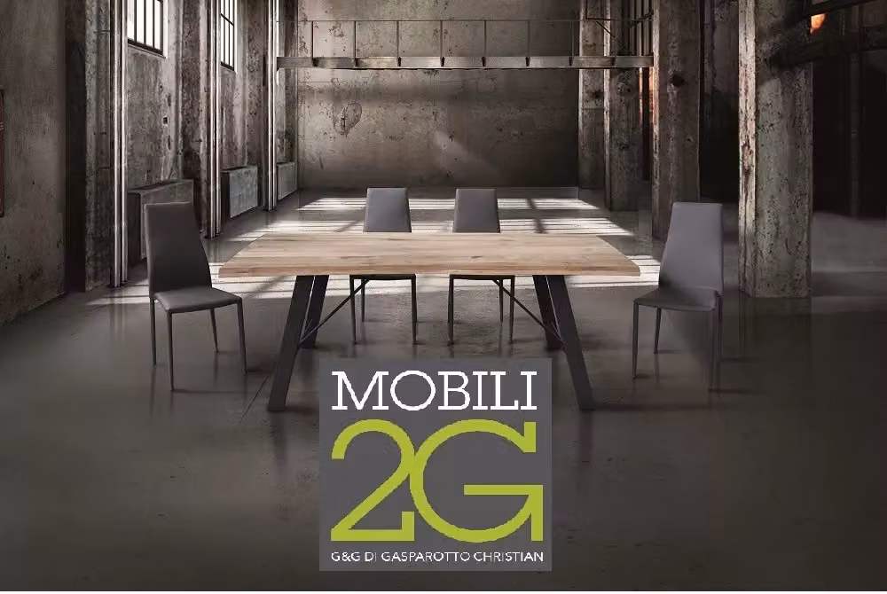 Tavolo da pranzo rettangolare in legno di rovere massello con nodo aperto e struttura in metallo, Mobili 2G, L: 180 cm, P: 90 cm, H: 70 cm, spessore: 6 cm – 1
