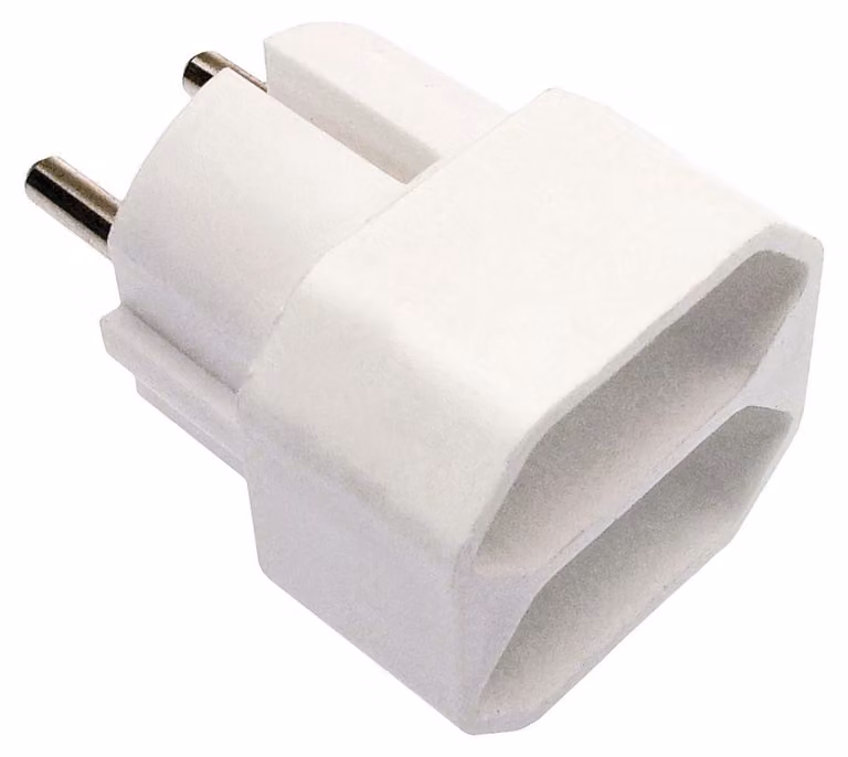spina di sicurezza as-Schwabe a 2 spine Euro 230V 16A adattatore bianco IP20