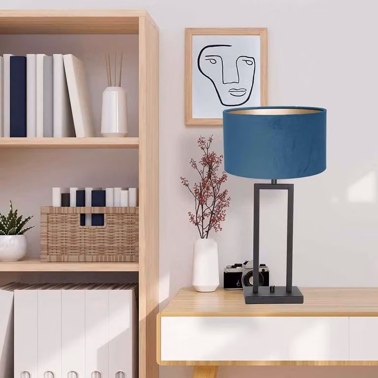 Lampada da tavolo - nero - Stang - plastica metallo - lampada da comodino - E27 - 2996ZW - Steinhauer