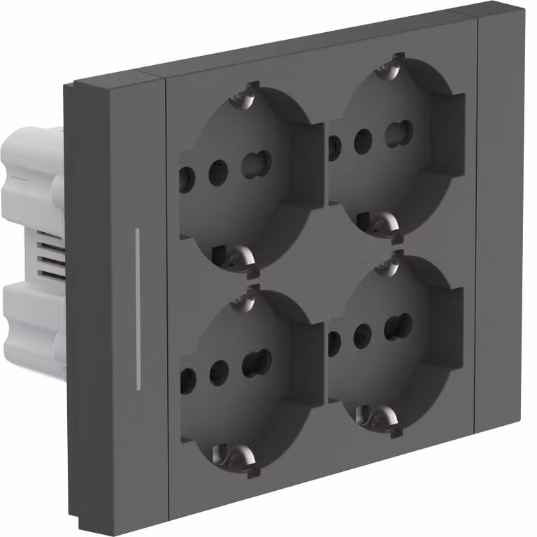 Electraline 22119, presa da incasso Quadra, 4 prese, universale P40, compatibile con