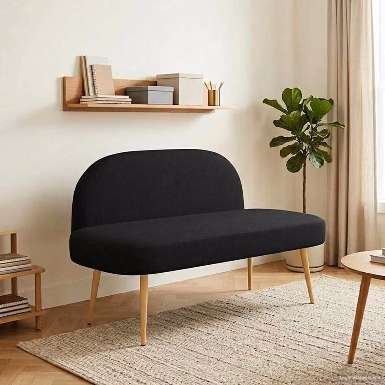 Panchina imbottita con schienale vidaXL Nero L 110 x P 60 x H 76 cm