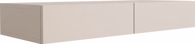 Comò sospeso con due cassetti, frontale liscio, finitura "cashmere", dimensioni 100 x 39,6 x 16 cm