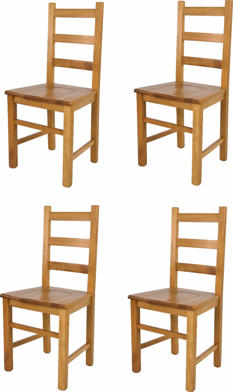 t m c s Tommychairs - Set di 4 sedie RUSTICA per cucina e sala da pranzo, struttura robusta in legno di faggio, colore rovere laccato e seduta in legno