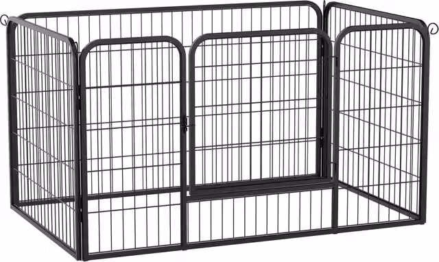 Recinto per cani Minimal in metallo con porta, colore nero, L 125 x P 80 x H 70 cm – 1