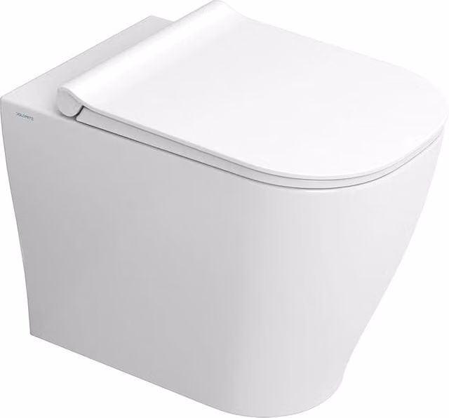 Wc filomuro Rimless Mirto Ceramica Dolomite Bianco con scarico traslato e sedile soft close L: 55 cm, P: 41 cm, H: 36 cm