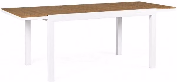 Tavolo Allungabile Elias 140-200x90 cm Bianco in Alluminio