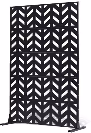 Set di 5 Pannelli per Privacy Vevor in Metallo, Fendivista e Divisorio da Esterno Indipendente, Nero, L: 120 cm, P: 50,8 cm, H: 183 cm