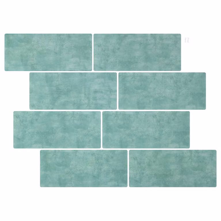 Set di 20 piastrelle metro effetto tile look lucido vidaXL, Grigio Verde Turchese, 29 x 21 cm