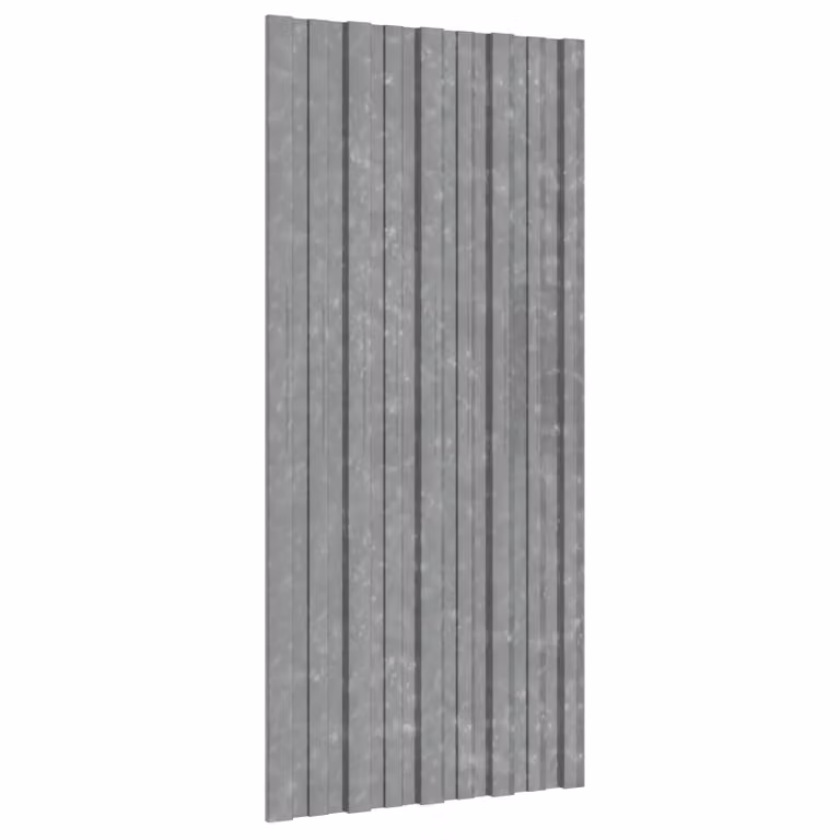 Set di 12 pannelli per tetto vidaXL in acciaio zincato argento, L: 100 cm, P: 45 cm