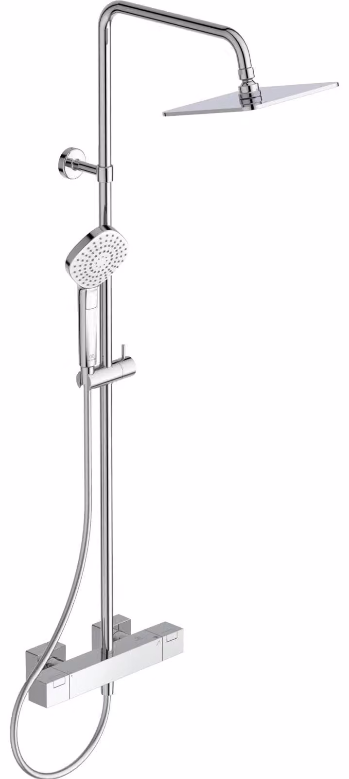 Sistema doccia Ceratherm T100, termostatico, dimensioni 200x200 mm, finitura cromata