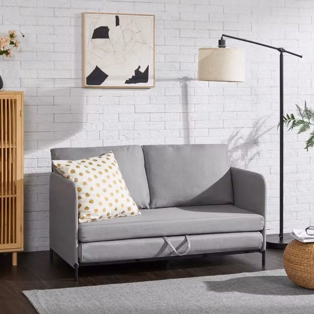 Divano Letto Estensibile Soini en.casa Grigio chiaro L: 120 cm, P: 186 cm