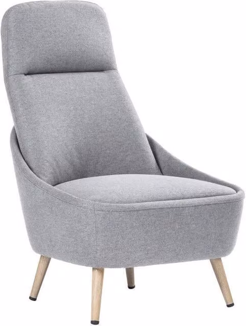Poltrona Imbottita in Tessuto con Gambe in Acciaio Tosini Memphis Grigio Chiaro