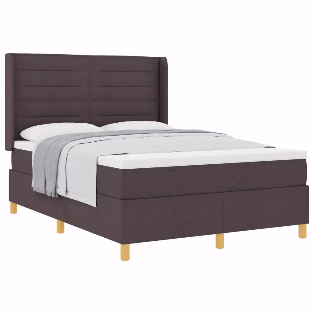 Letto moderno con materasso a molle vidaXL in tessuto marrone e oro L/P/H: 160 x 200 x 203 cm – 2