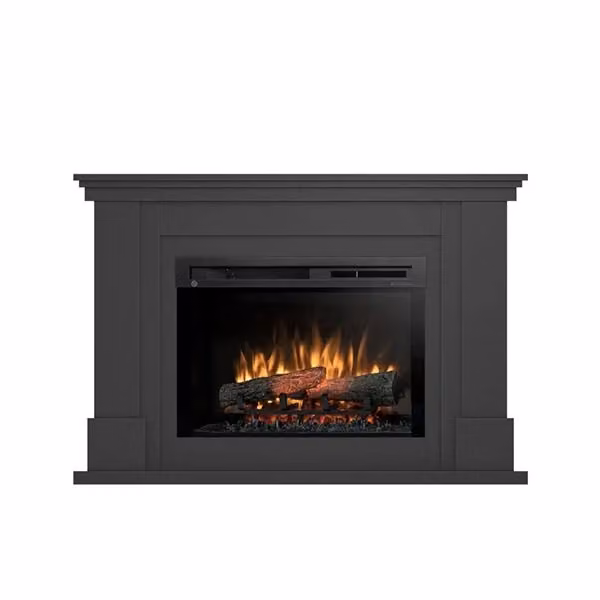 Caminetto elettrico da pavimento a libera installazione con LED LUENA, Nero, L 120 x P 31 x H 82 cm – 2