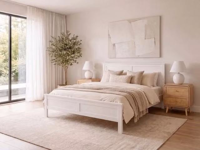 Letto Beliani in legno di pino bianco in stile scandinavo L: 160 cm, P: 200 cm, H: 92 cm – 1