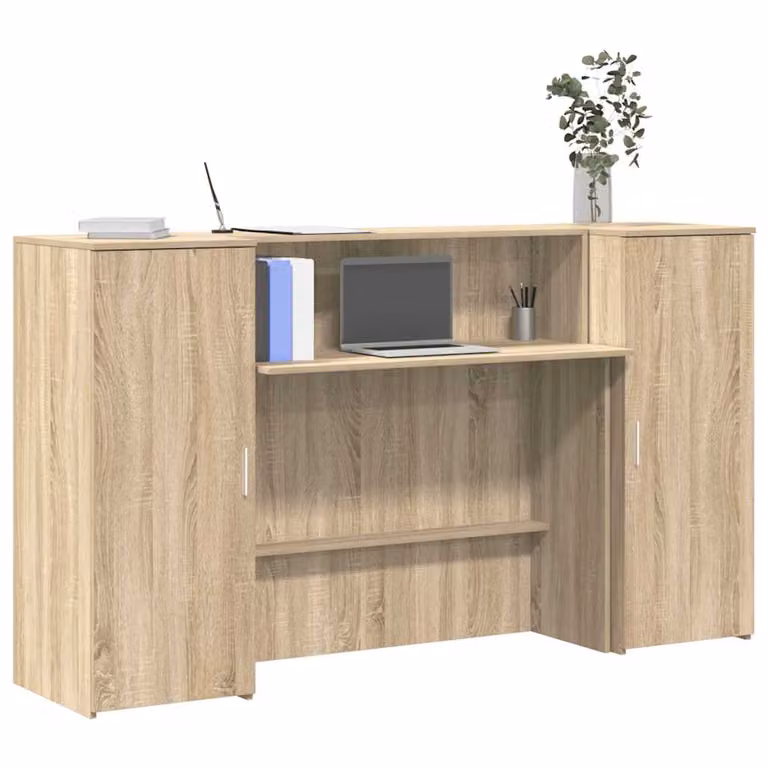 vidaXL Banco Reception in Rovere Sonoma Marrone L 180 x P 50 x H 103,5 cm in Legno Multistrato