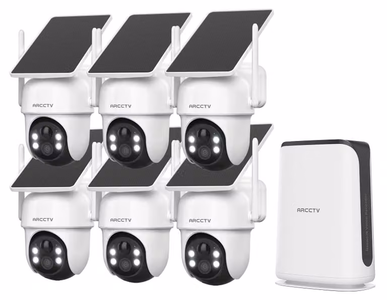 Kit di telecamere di sicurezza wireless, composto da 6 telecamere, con risoluzione 1440p, 64 GB di memoria, visione notturna, adatte sia per interni che per esterni