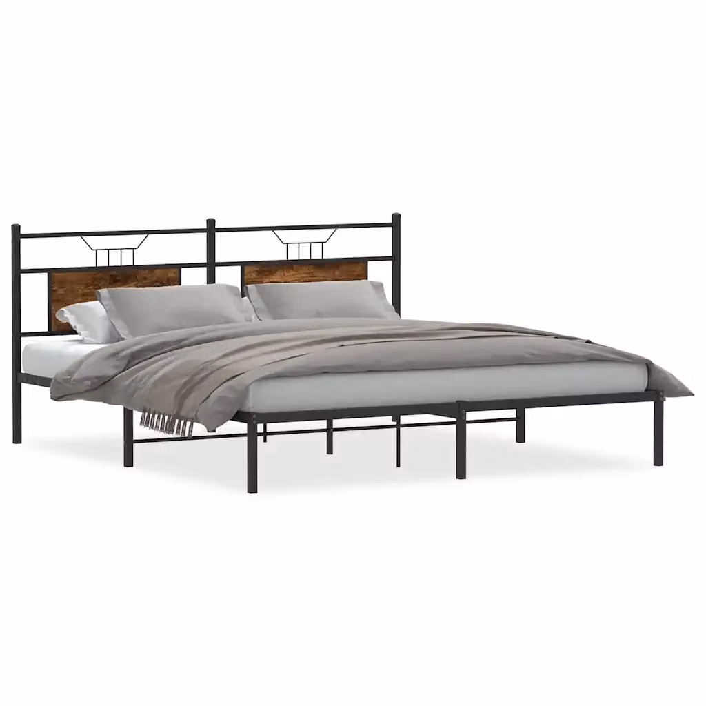 Struttura Letto Design Mania in Rovere Fumo e Metallo, L: 188 cm, P: 207 cm, H: 91,5 cm – 2