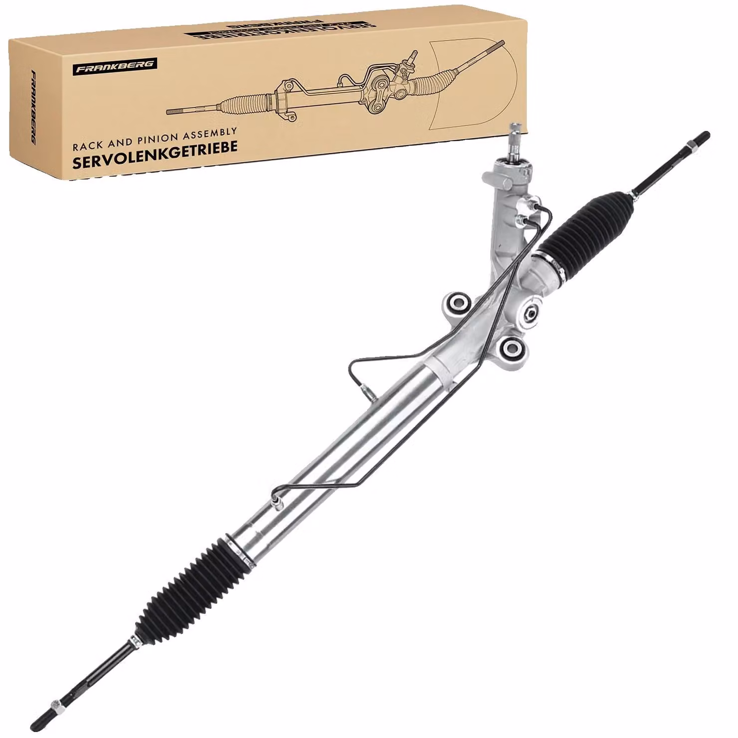 Trasmissione del sistema di sterzo, lunghezza 1295,5 mm, passo filettatura M16x1,5, funzionamento idraulico, tipo a cremagliera e pignone, compatibile con diverse marche